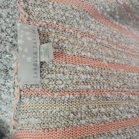 𝅺CAROLYN TAYLOR Chunky Textured Knit Waterfall Open Front Long Draped Cardigan - Picture 6 of 7